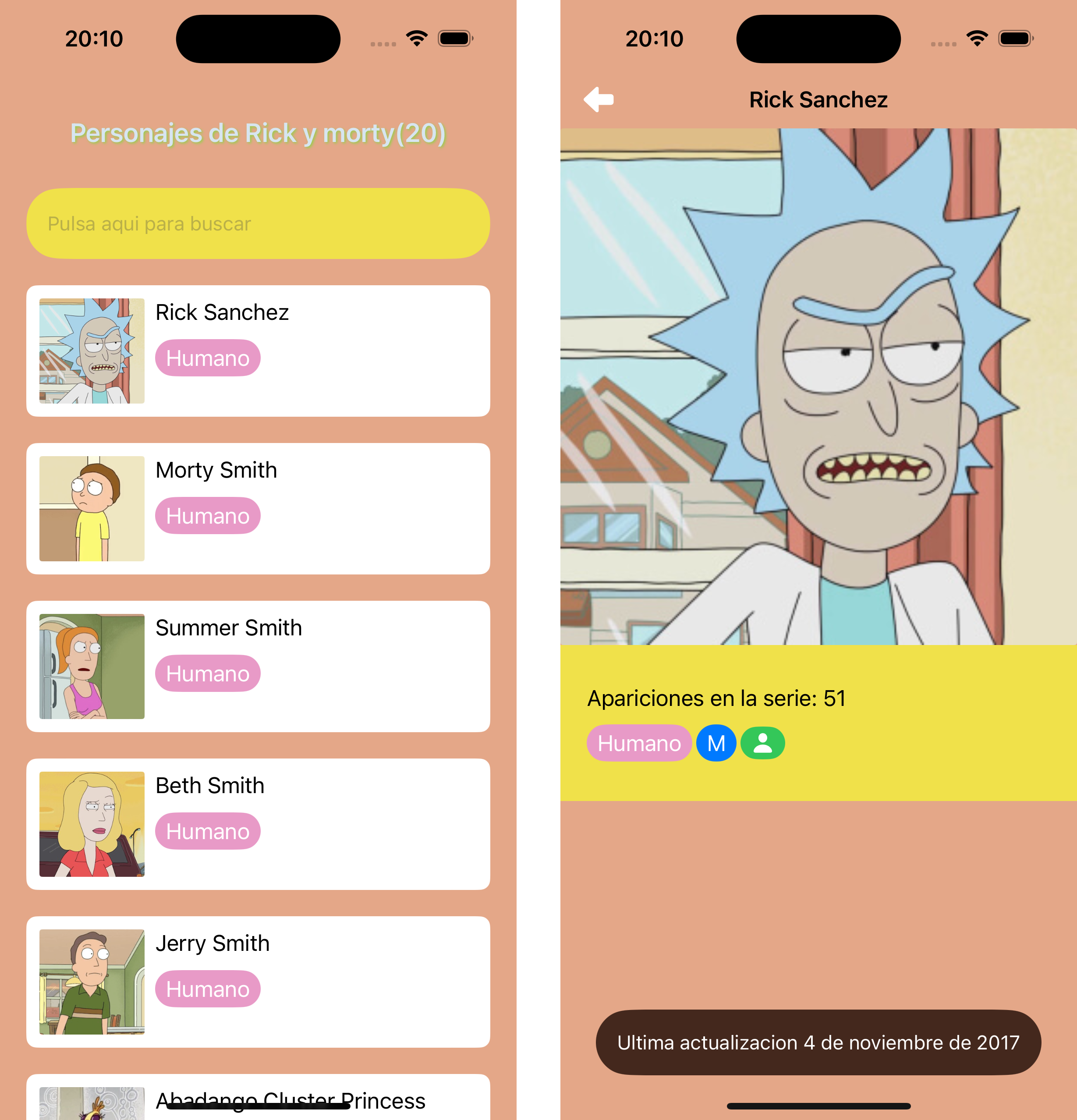 Rick and Morty iOS App